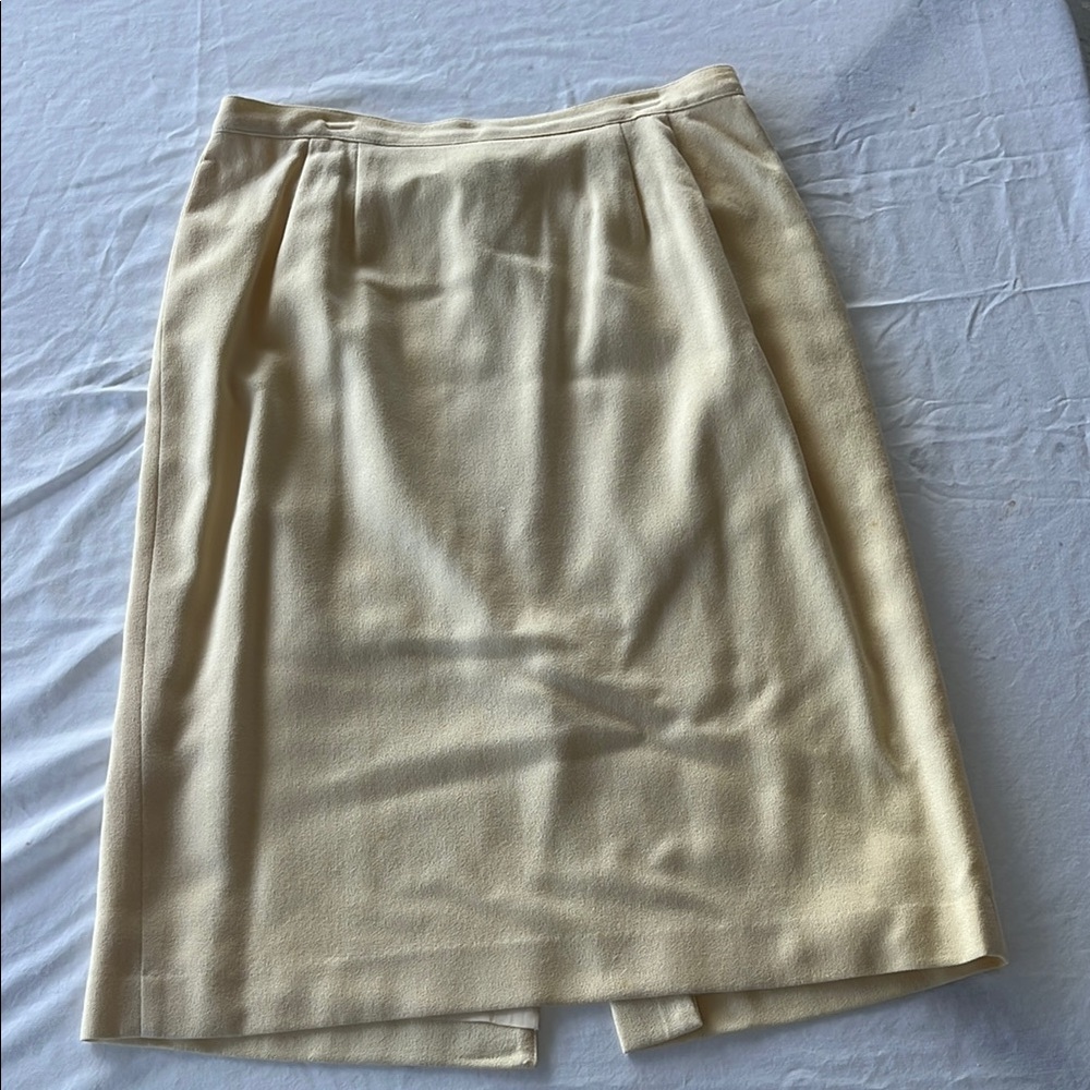 Cream Wool Kasper and Company ASL Lined Skirt Size  12